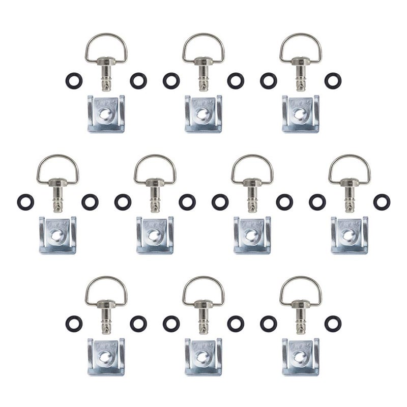 MOTO4U Motorcycle Race Fasteners Quick Release 14mm D-Ring 1/4 Turn Fairing Fastener Clip Style C x10 Sets in sliver color - Image 1
